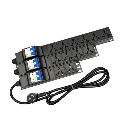 大功率PDU机柜插排插座6 8位孔10A16A 4000W工业空开防过载接线板