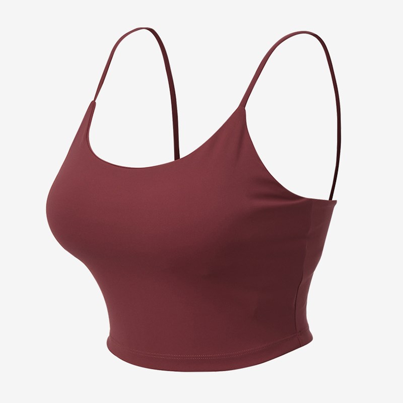 运动文胸女带胸垫夏季细带高强度防震防下垂跑步健身瑜伽内衣