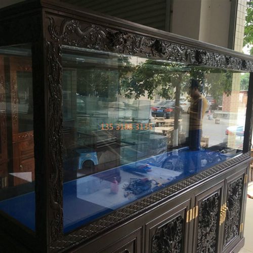 酸枝木鱼缸水族箱 全实木中式鱼缸红木龙鱼缸 定做 客厅大型 鱼缸