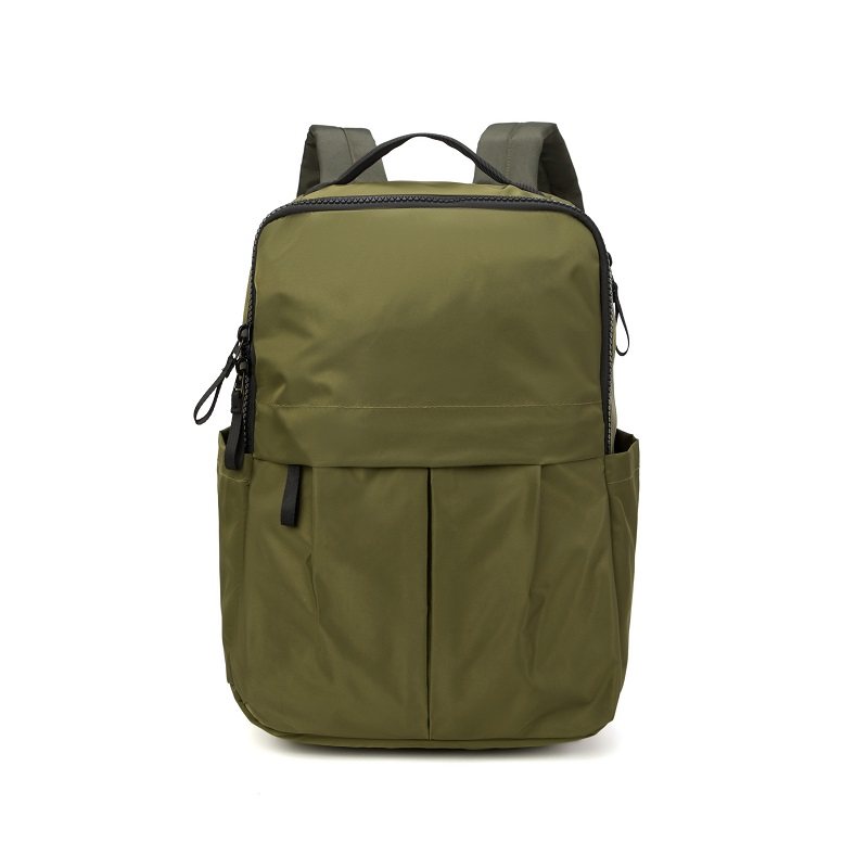 尼龙双肩包日常通勤男士s防水揹包多袋口大拉炼独立电脑仓学生书