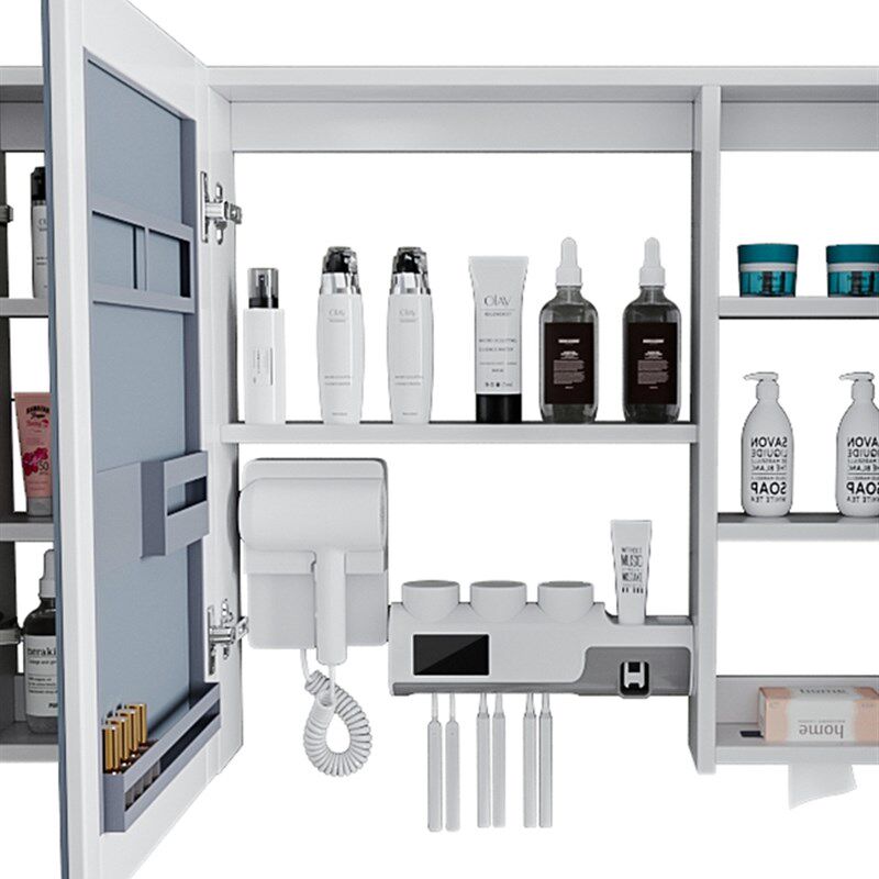 智能浴室镜柜挂墙式带背光灯防雾卫生间镜子置物架单独收纳可定制