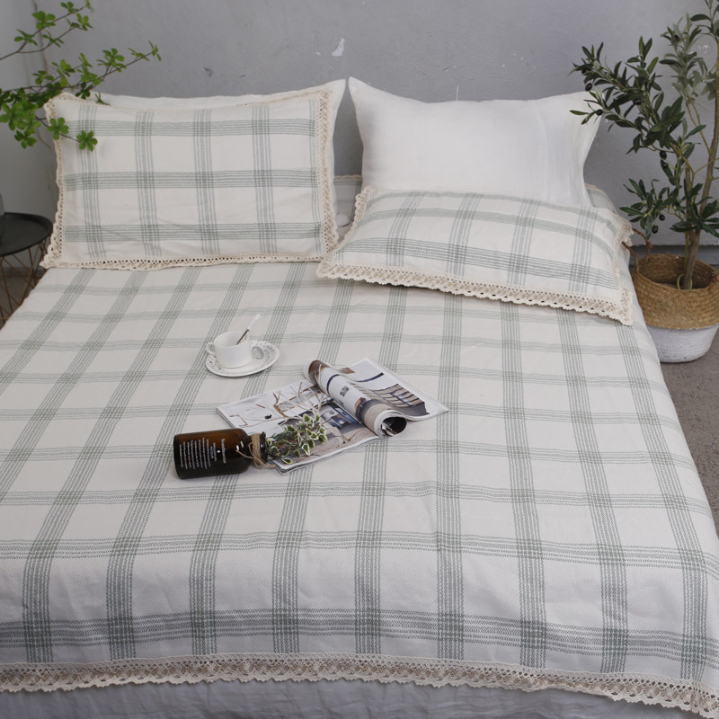 纯亚麻夏季凉席子三件套双人家用亚麻软凉席藤席可折叠1.5m1.8米