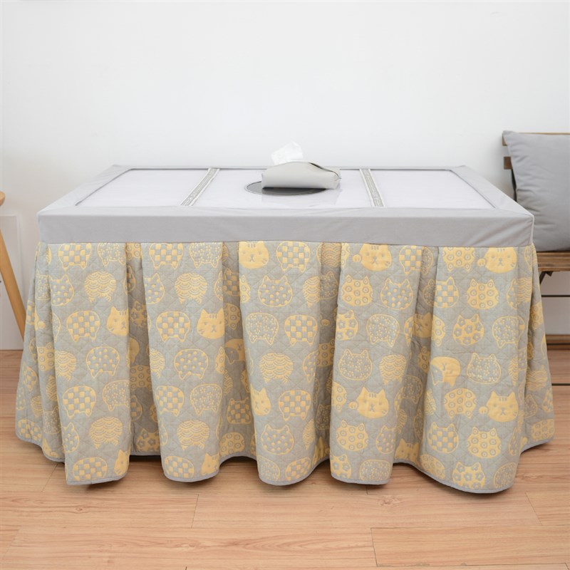 新款长方形正方形茶几提花加绒电炉罩套烤火桌防油防污皮套定做
