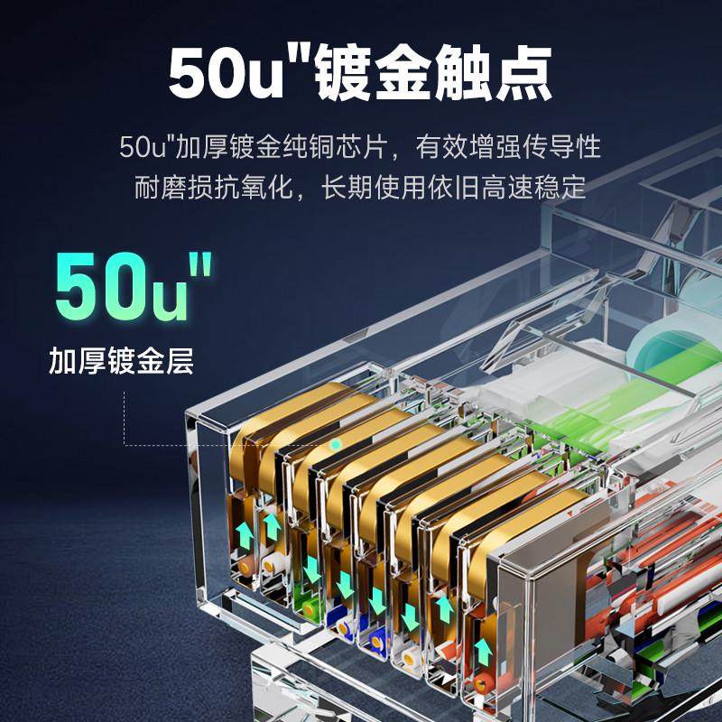 泛达超六类七类细成品网线非屏蔽家用电脑线万兆高速网线1米跳