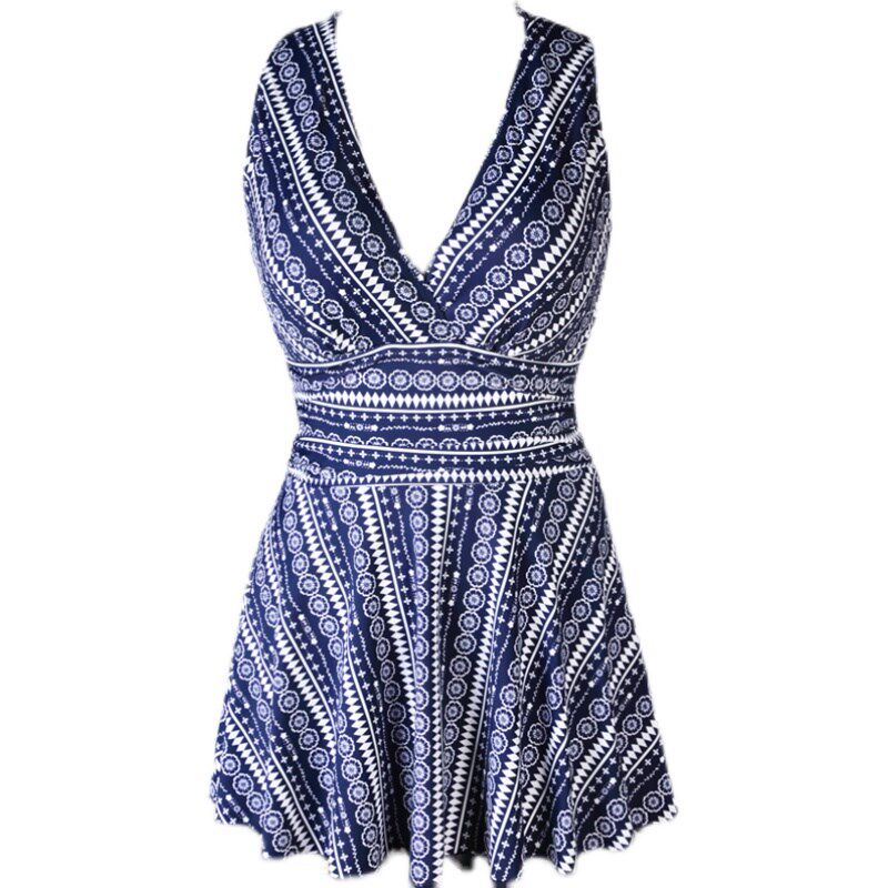 泡温泉泳衣女小个子连体裙式保守式遮肉钢托遮肚显瘦小胸聚拢泳衣