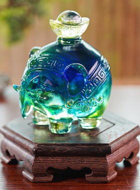 古法琉璃太平有象大象摆件一对招财新中式家居客厅桌面乔迁礼物