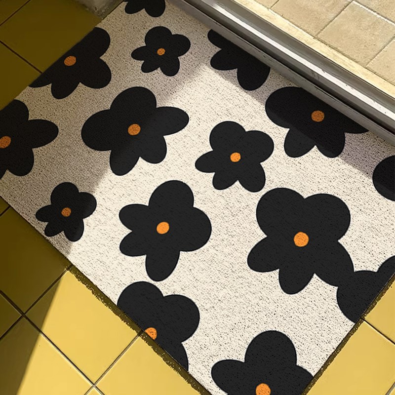 原素入户门丝圈花朵地垫可裁剪玄关门口耐脏脚垫房间进门地毯门垫
