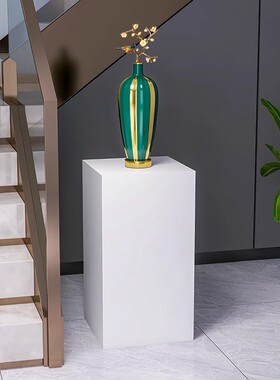 橱窗工艺品白色展示柜台圆形加高地台陈列K架花瓶摆件方形垫高底