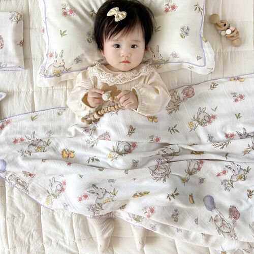 婴儿四层纱布浴巾裹巾双面卡通竹棉新生儿包单两用a类超柔软