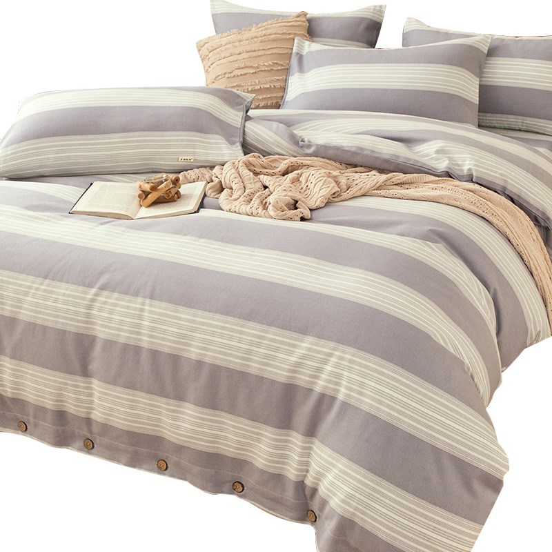 老粗布纯棉被套单件150x200单人100全棉被罩200x230夏季2米x2米3.