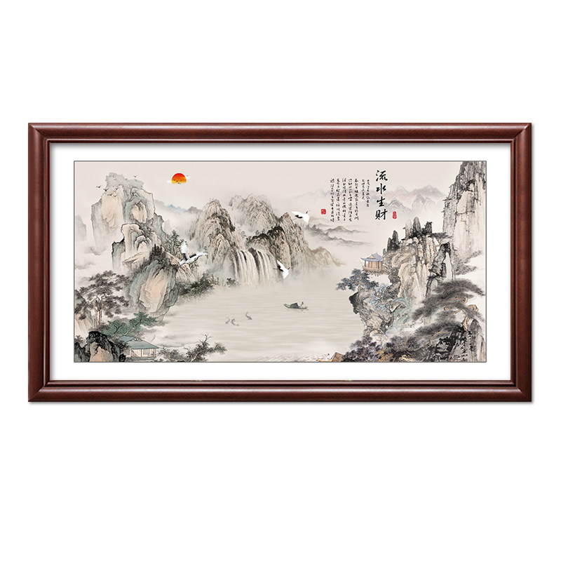 大尺寸横版电表箱装饰画免打孔开关电闸盒遮挡配电箱中式客厅挂画,家居饰品,现代装饰画,淘宝优惠券,粉丝福利购,淘宝优惠卷