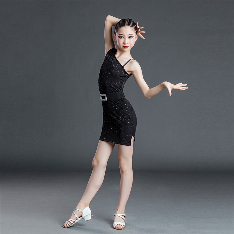 拉丁舞蹈服女儿童练功服夏季新款星空面料少儿艺考规定儿童舞蹈服