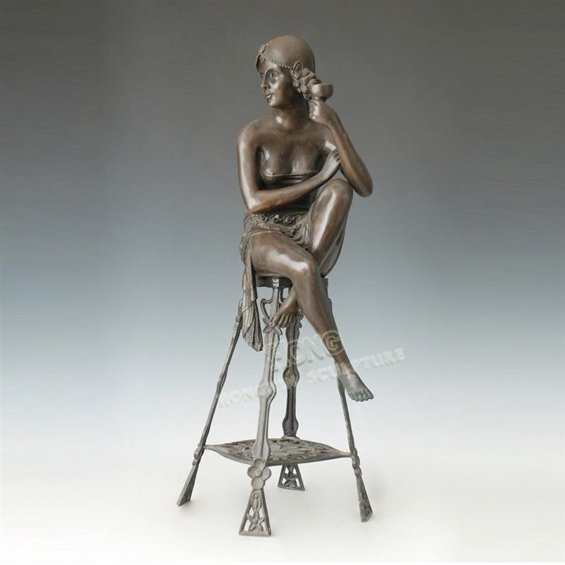 铜雕塑喝酒少女EP266欧式人物工艺饰品客厅书房酒柜家居桌面摆件,家居饰品,装饰摆件,淘宝优惠券,粉丝福利购,淘宝优惠卷