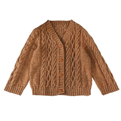 麻花开衫成人毛衣材料包棒针手工编织制作毛线diy南瓜团