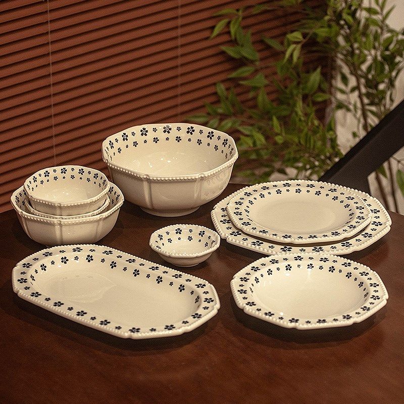 侘寂风餐具套装碗碟盘家用碗高级感碗盘碟筷乔迁简约高颜值餐具