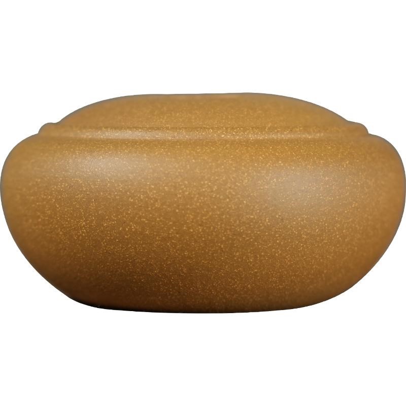 100g段泥扁牛盖紫砂茶叶罐小号迷你散茶存茶罐精致随手醒茶罐