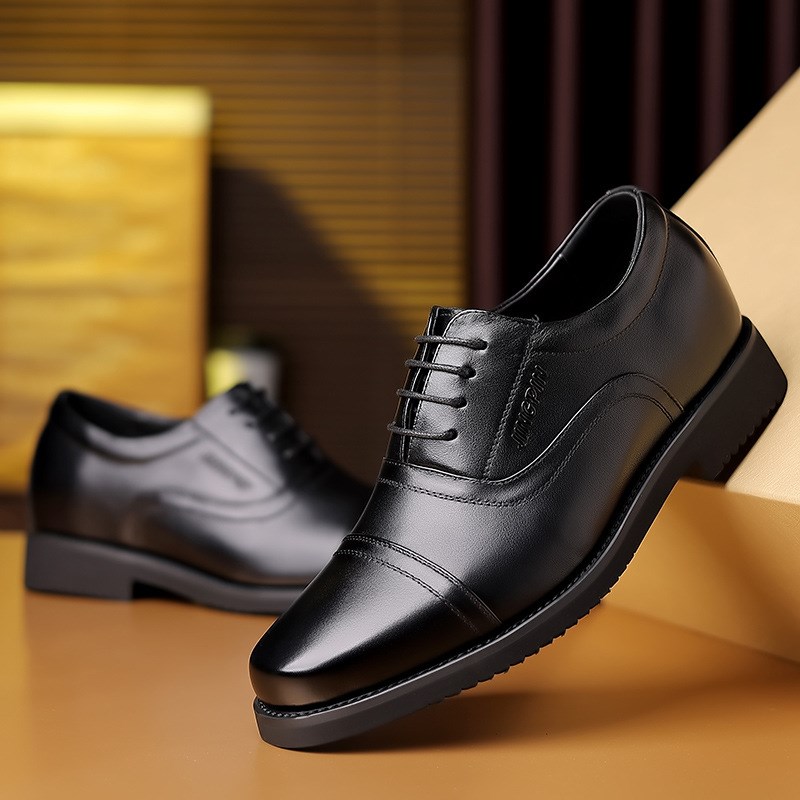 新款男士增高皮鞋男商务鞋通勤三接头正装男皮鞋上班单鞋