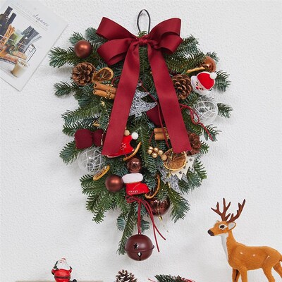 圣诞节装饰品花环门挂藤圈圣诞树挂饰场景布置墙面橱窗挂件PE壁挂