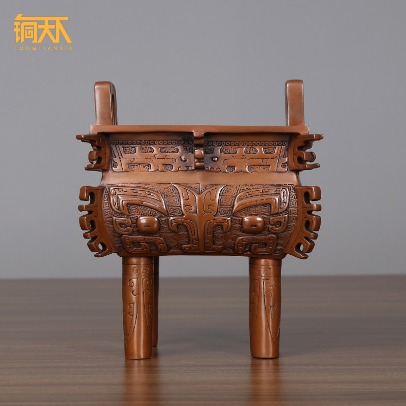 紫铜鼎摆件青铜鼎鼎盛千秋开业礼品办公室装饰品玄关柜摆设,家居饰品,装饰摆件,淘宝优惠券,粉丝福利购,淘宝优惠卷