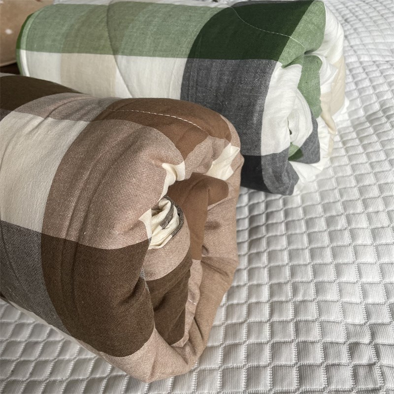 水洗棉 夏凉被 空调被 格子 单人  学生 宿舍 春夏  轻薄