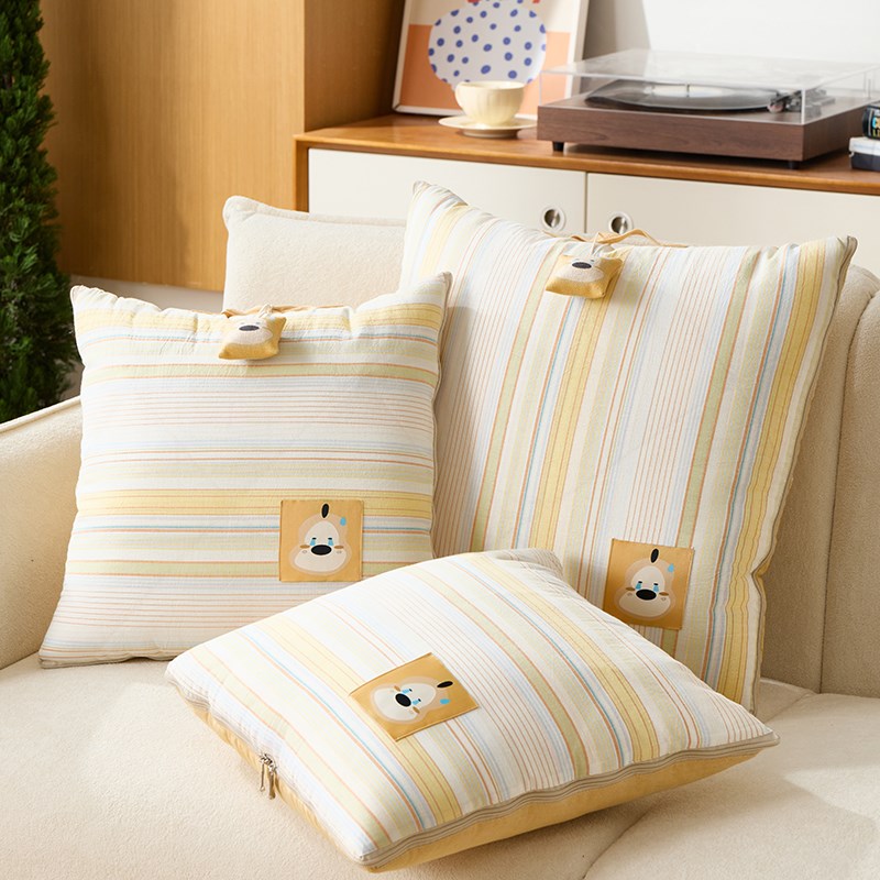 全棉抱枕被子两用二合一办公室纯棉午睡夏凉空调被车载护腰靠垫夏