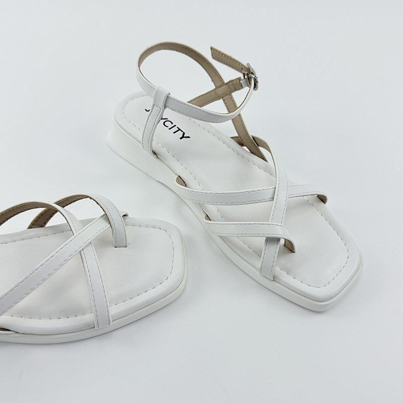 罗马凉鞋女夏外穿2025年新款软底细带轻便方头沙滩夹趾平底凉拖鞋,女鞋,罗马凉鞋,淘宝优惠券,粉丝福利购,淘宝优惠卷