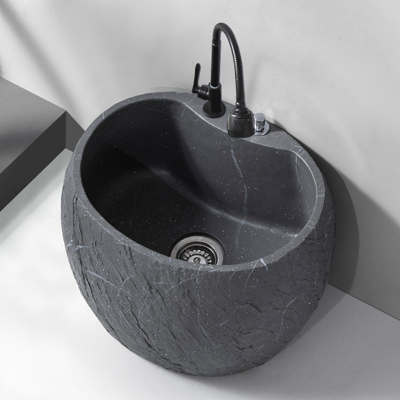 蛋型人造石拖把池家用阳台拖布池户外庭院别墅墩布池拖把槽拖把盆