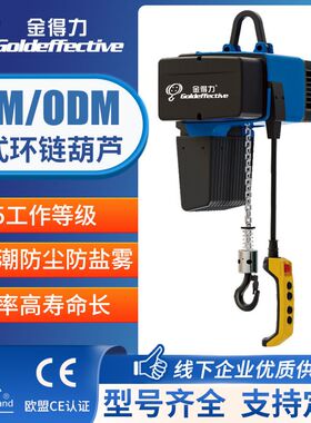 定制链条式葫芦125kg/0.5T1T欧式固定式运行式低净空环链电动葫芦