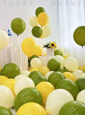 森林系露营野餐绿色气球店铺幼儿园开园装饰儿童宝宝宴会生日布置