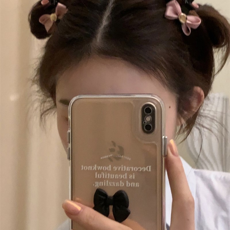 金属扣丝带蝴蝶结小抓夹公主造型头刘海碎发夹高颅顶发饰马尾头饰