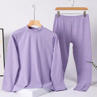 线衣裤 中老年人薄款 妈妈保暖打底套服 套装 中老年女莱卡棉秋衣秋裤