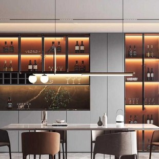 北欧简约长条餐厅吧台吊灯商业办公空间设计师样板间展厅家用灯具