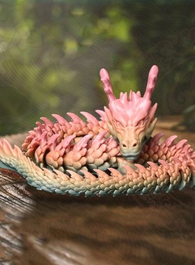 3d打印中国龙摆件鱼缸造景神龙工艺品关节可活动创意玩具龙年礼物