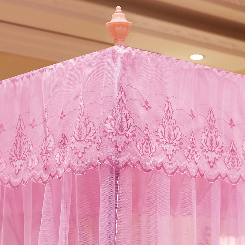 蚊帐双人家用落地三开门加粗不锈钢方顶支架1.5米1.8m床2.0m加密