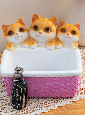 玄关钥匙收纳摆件欧式家居客厅装饰进门口鞋柜收纳盘创意家装摆设