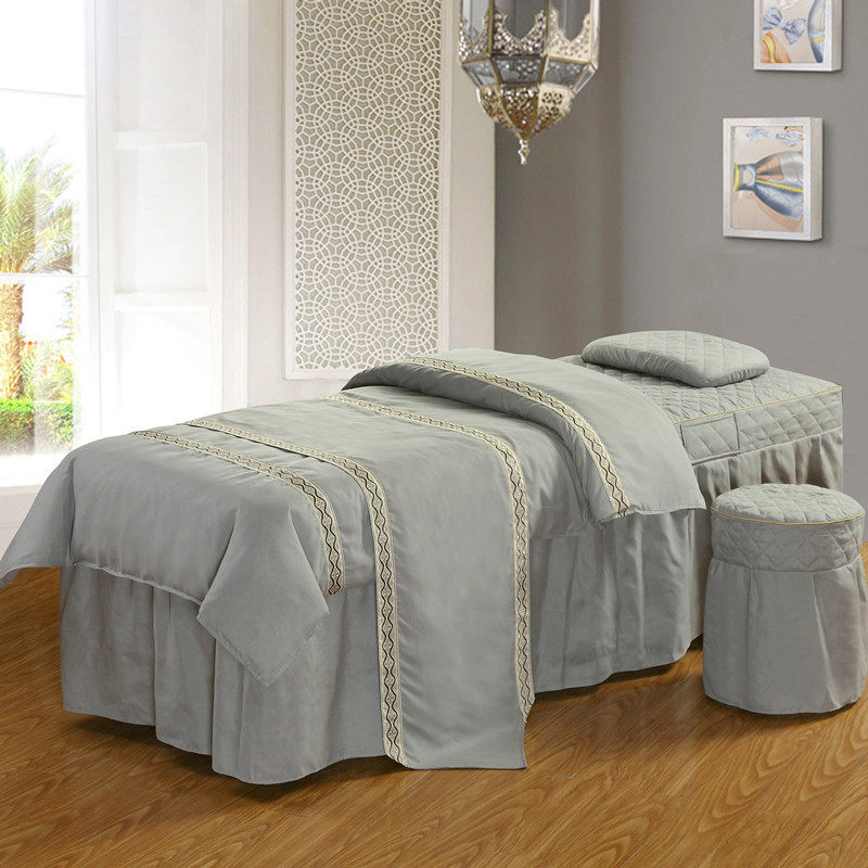 美容床罩套四件套全棉简约欧式田园风韩式美体按摩床罩可定做