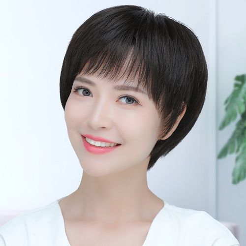 假发全头套女真人发丝波波头短发日常假发套自然逼真中老年女妈妈
