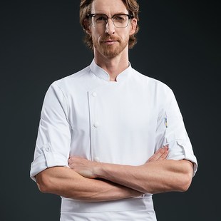 星级餐厅高端饭店厨师长工作服酒店西餐烹饪大师白色长袖私厨定制