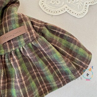 【高级氛围感~】韩国女童秋冬裙子 柔软格子花苞腰蛋糕裙 半身裙