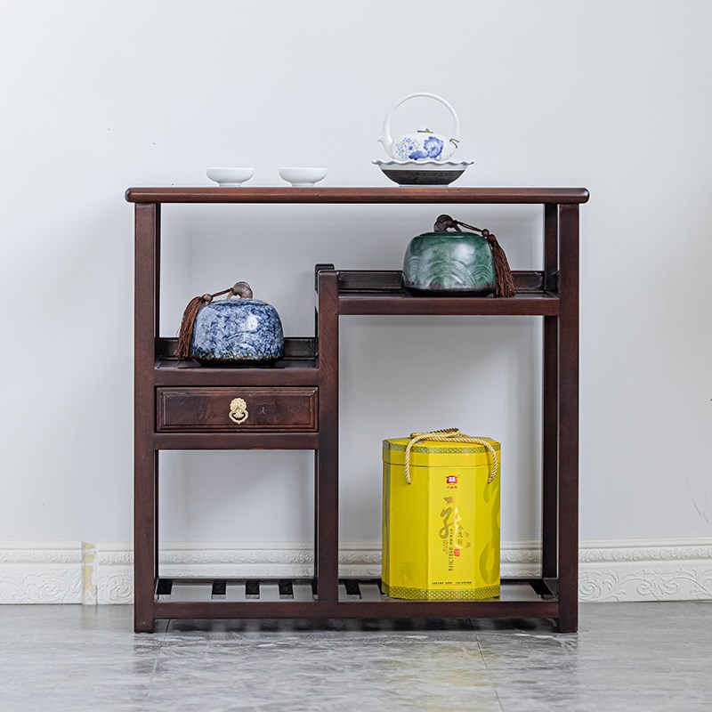 茶边柜茶桌茶水柜烧水台置物架功夫茶艺台实木抽屉简约新中式家具