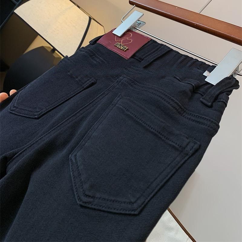 女童喇叭牛仔裤童装秋女中大童简约百搭高腰黑色水洗学生弹力修身,童装/婴儿装/亲子装,儿童牛仔裤,淘宝优惠券,粉丝福利购,淘宝优惠卷