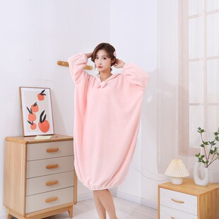洗澡浴裙女士家用居家服套头连帽浴巾比纯棉吸水柔软大人 2024新款