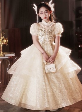 儿童礼服公主裙花童高端生日婚礼蓬蓬裙子主持人钢琴演奏演出服