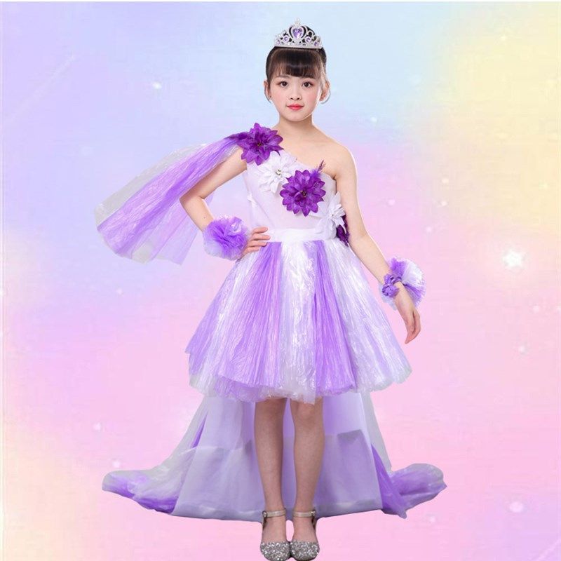 环保服儿童幼儿园手工塑料袋衣服女童亲子时装秀走秀公主裙拖尾裙,童装/婴儿装/亲子装,儿童演出服,淘宝优惠券,粉丝福利购,淘宝优惠卷