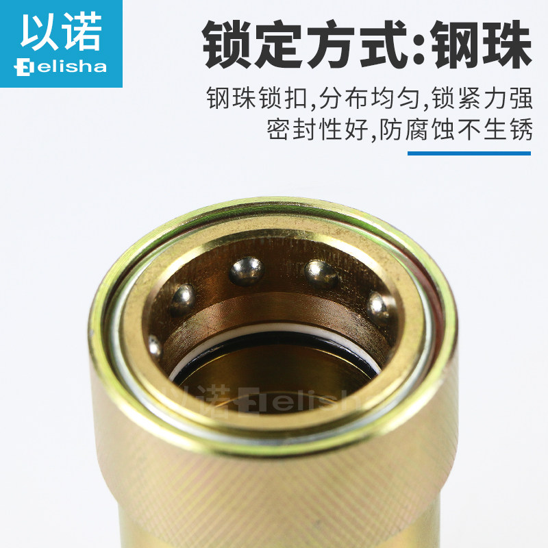 开闭式液压油管快速接头双自封高压H401内丝碳钢2分4分6分1寸-1/2