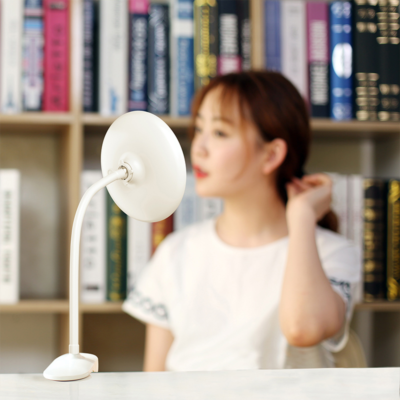 镜子led化妆镜带灯桌面台式卫生间卧室便携可夹式放大补光梳妆镜