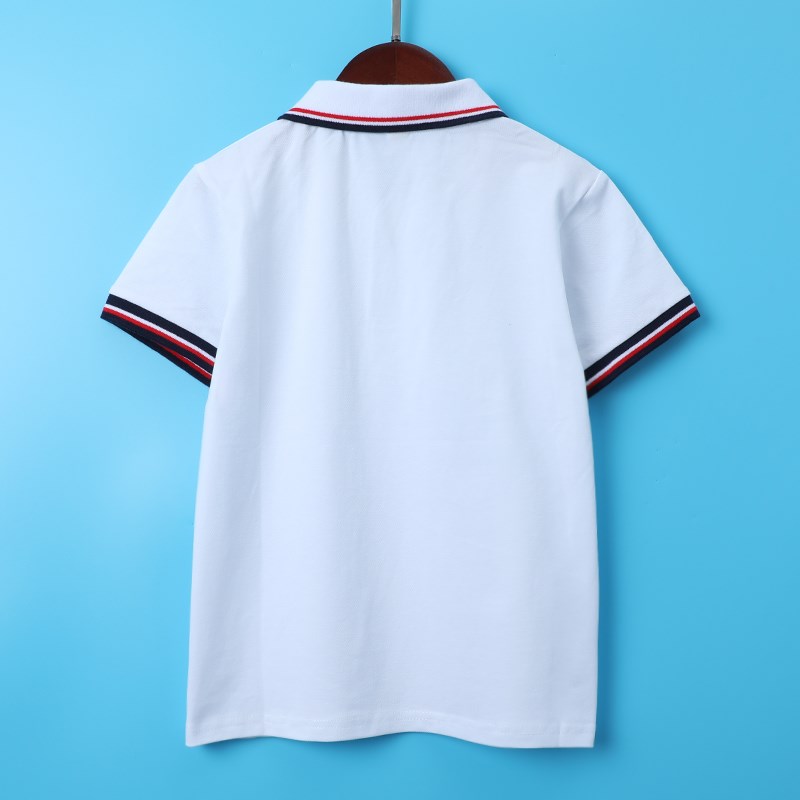儿童校服夏装小学生班服学院园服男女童白色短袖T恤POLO衫宝上衣