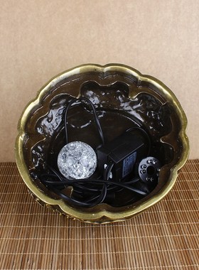 纯铜龙摆件流水喷泉铜聚宝盆新中式客厅办公桌面装饰品开业礼品