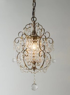 美式乡村创意法式简约水晶吊灯北欧餐厅玄关卧室走廊吧台创意吊灯