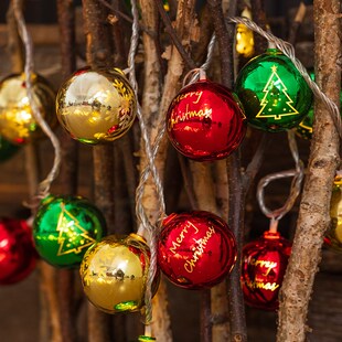 圣诞节装 扮房间布置氛围挂饰 饰灯圆球彩灯闪灯串灯满天星圣诞树装